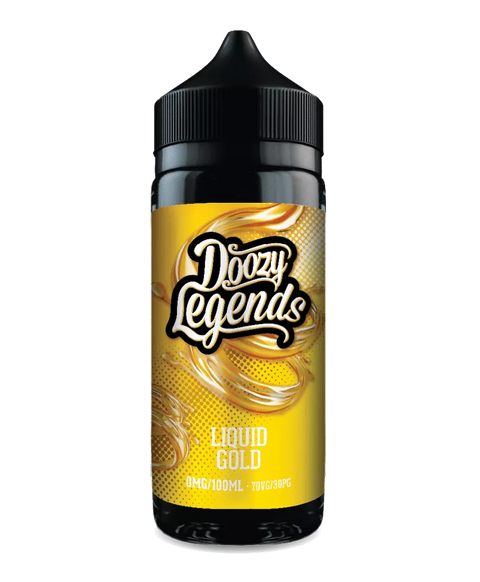 Doozy Legends 100ml Shortfill E-Liquid Liquid Gold On White Background