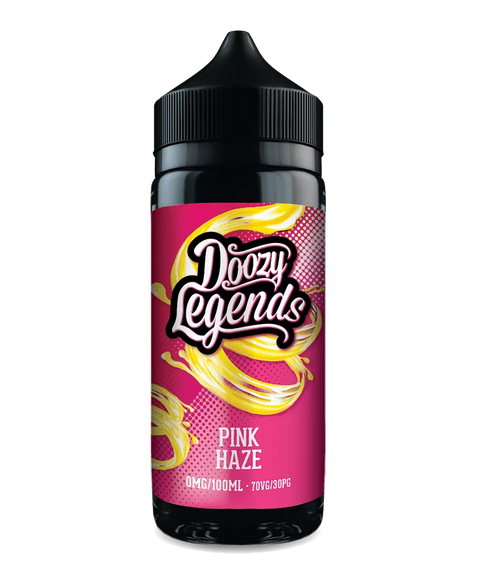 Doozy Legends 100ml Shortfill E-Liquid Pink Haze On White Background
