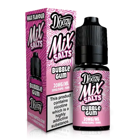 Doozy Mix Salts 10ml E-Liquids Bubblegum / 10mg On White Background