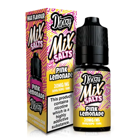 Doozy Mix Salts 10ml E-Liquids Pink Lemonade / 10mg On White Background