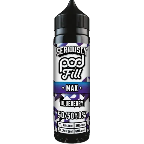 doozy pod fill max bottle blueberry longfill on clear background
