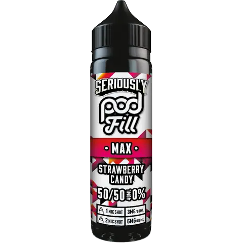 doozy pod fill max bottle strawberry candy longfill on clear background