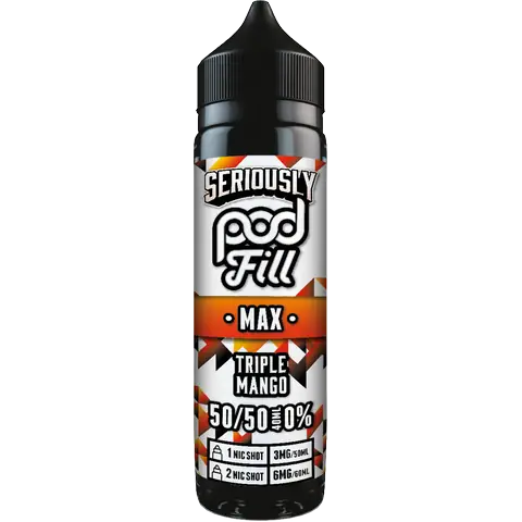 doozy pod fill max bottle triple mango longfill on clear background