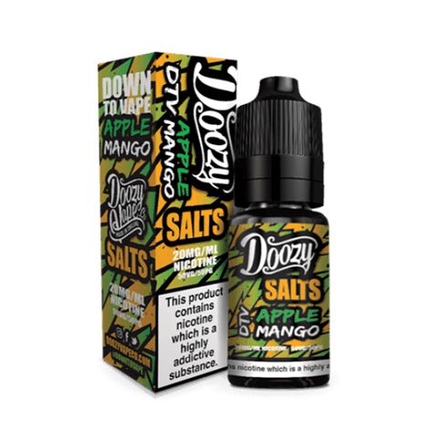 Doozy Salts E-Liquid Range 10mg / Apple Mango On White Background