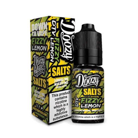 Doozy Salts E-Liquid Range 10mg / Fizzy Lemon On White Background