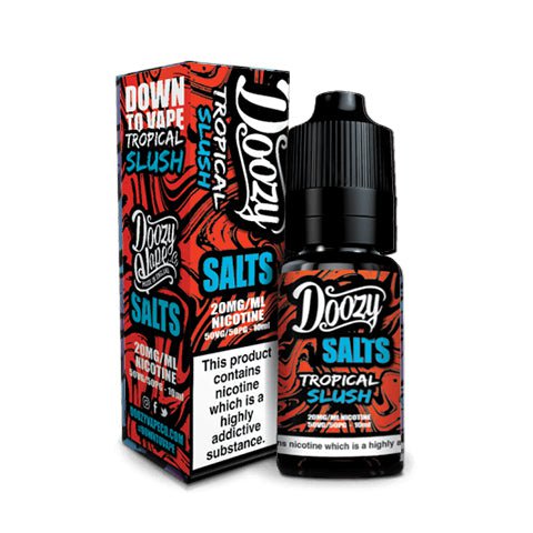 Doozy Salts E-Liquid Range 10mg / Tropical Slush On White Background