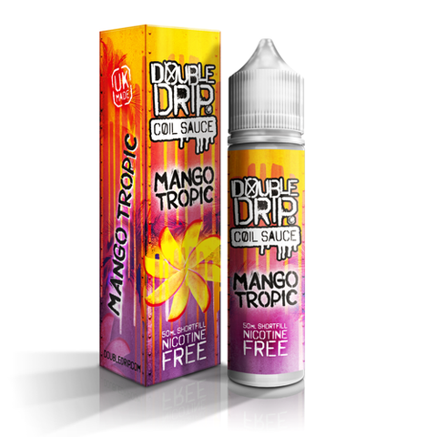 Double Drip Coil Sauce E-Liquid 50ml Shortfill Mango Tropical On White Background