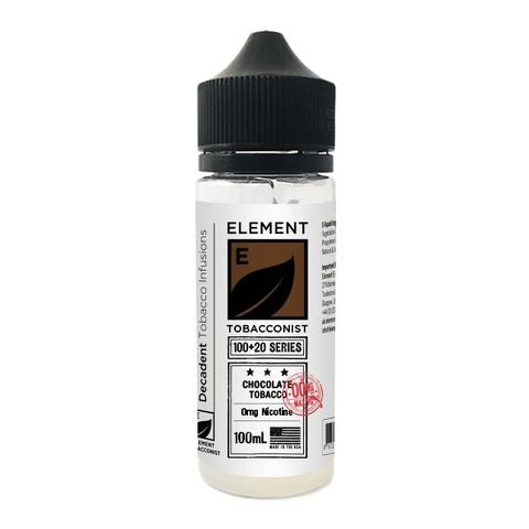 Element E-Liquid Tobacconist Dripper Series 100ml Shortfills Chocolate Tobacco On White Background