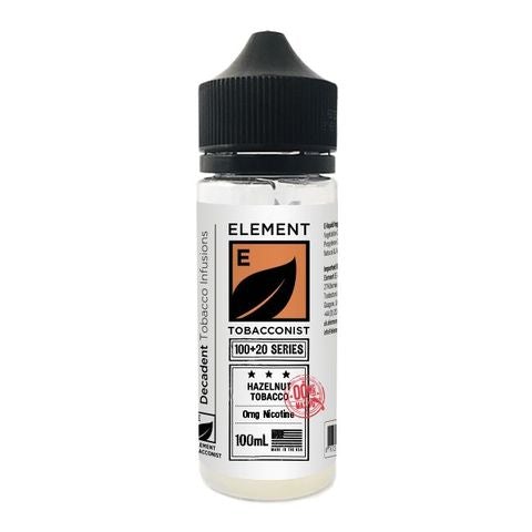 Element E-Liquid Tobacconist Dripper Series 100ml Shortfills Hazelnut Tobacco On White Background