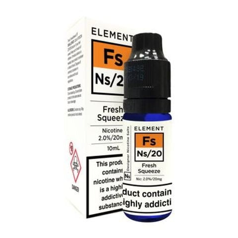 Element NS Nic Salt 10ml Juice Range Fresh Squeeze / 5mg On White Background