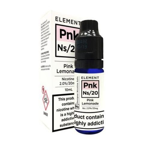 Element NS Nic Salt 10ml Juice Range Pink Lemonade / 5mg On White Background