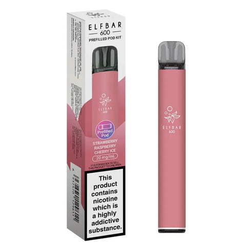 Elf Bar 600 Prefilled Pod Kit Strawberry Raspberry Cherry Ice