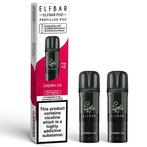 Elf Bar 600 Prefilled Vape Pods Cherry Ice