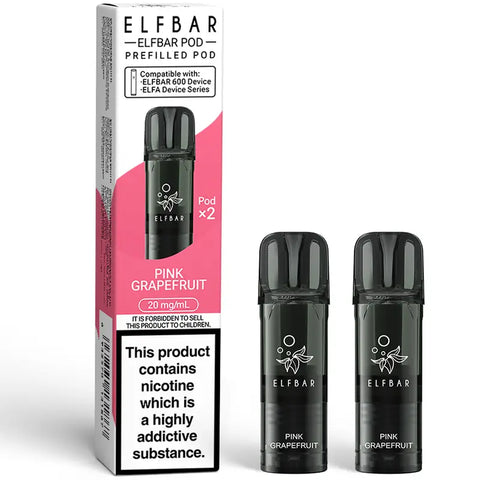 Elf Bar 600 Prefilled Vape Pods Pink Grapefruit