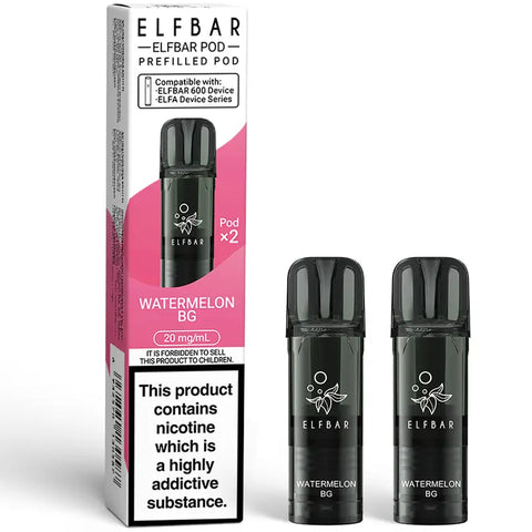 Elf Bar 600 Prefilled Vape Pods Watermelon BG