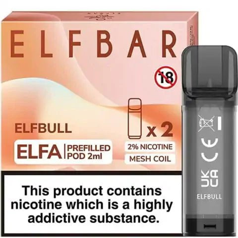 Elf Bar ELFA Pre-Filled Pods Elfbull On White Background