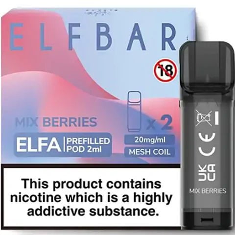 Elf Bar ELFA Pre-Filled Pods Mix Berries On White Background