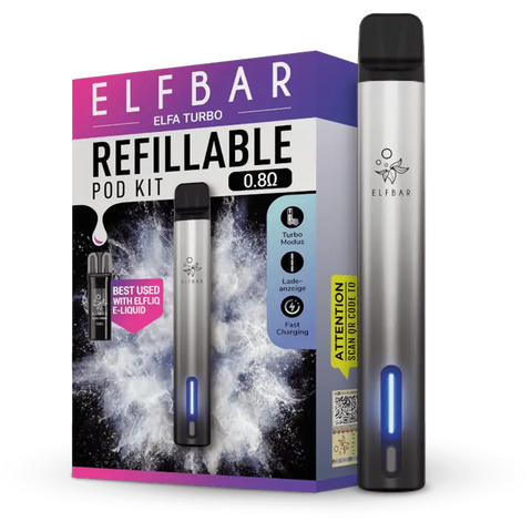 Elf Bar Refillable Vape ELF Bar ELFA Turbo Pod Kit: Refillable Pods & Flavour Boost Elf Elf Bar Refillable Vape ELF Bar ELFA Turbo Pod Kit: Refillable Pods & Flavour Boost Elf