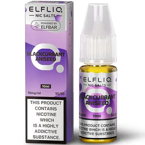 Elfliq blackcurrant aniseed 10ml bottle on white background