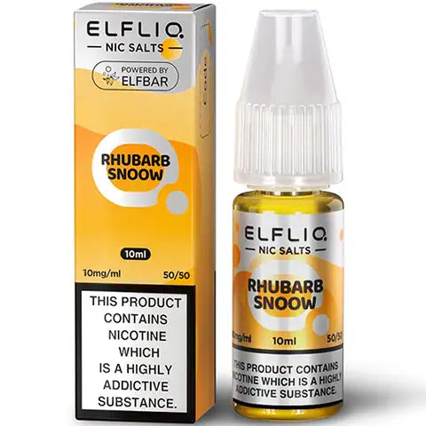 Elfliq rhubarb snoow 10ml bottle on white background