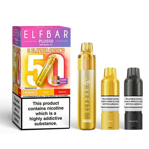 Elf Bar Plus 50 Prefilled Pod Kit Yellow Edition