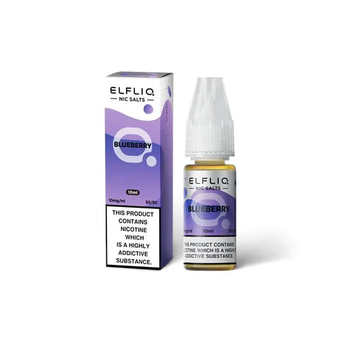 elfliq nic salts blueberry on white background