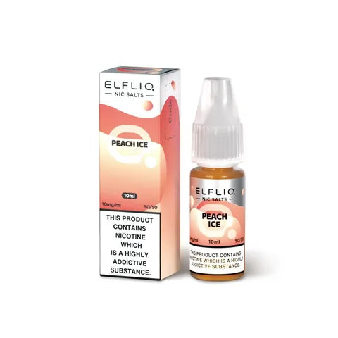 elfliq nic salts peach ice on white background