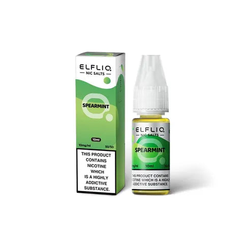 elfliq nic salts spearmint on white background