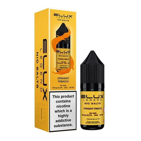 elux legend 10ml nic salts straight tobacco on white background