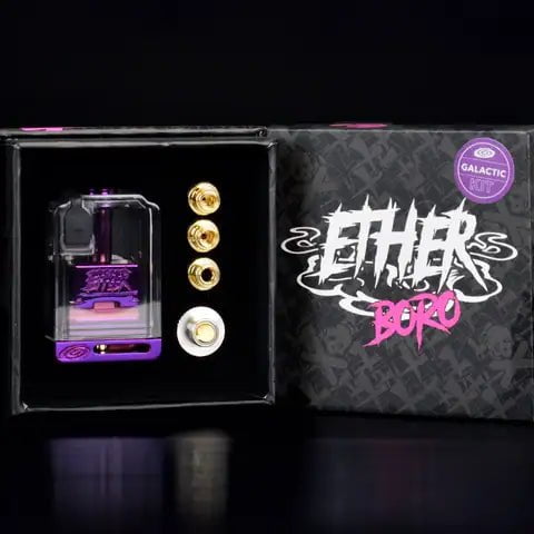 Ether Boro RBA Kit Lite by Suicide Mods Galactic On White Background