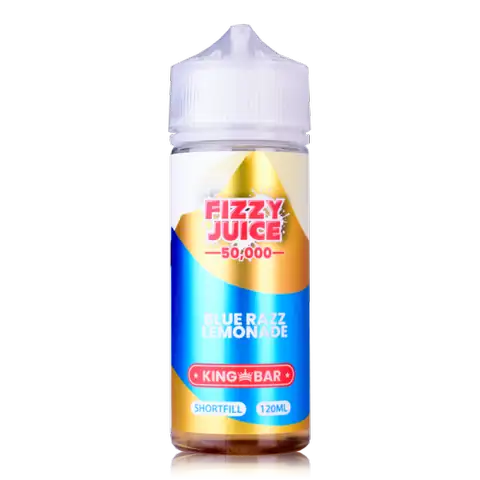 Fizzy Juice King Bar 100ml Shortfill E-Liquids Blue Razz Lemonade On White Background