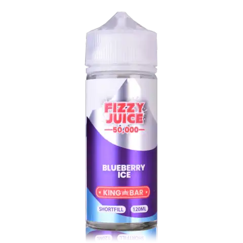 Fizzy Juice King Bar 100ml Shortfill E-Liquids Blueberry Ice On White Background