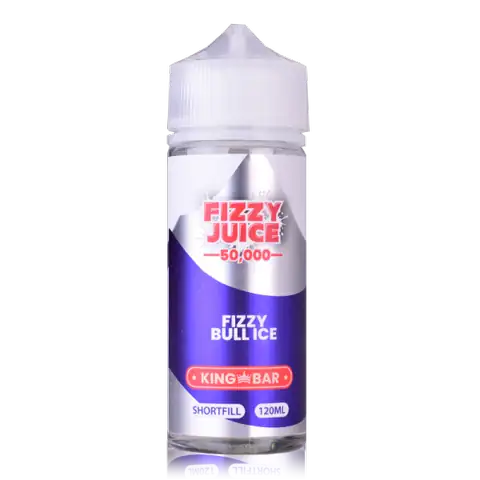 Fizzy Juice King Bar 100ml Shortfill E-Liquids Bull Ice On White Background