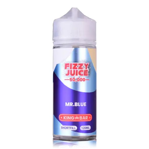 Fizzy Juice King Bar 100ml Shortfill E-Liquids Mr Blue On White Background