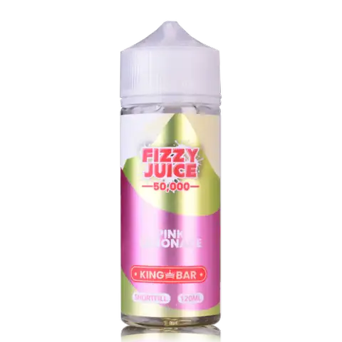 Fizzy Juice King Bar 100ml Shortfill E-Liquids Pink Lemonade On White Background