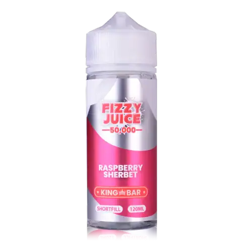 Fizzy Juice King Bar 100ml Shortfill E-Liquids Raspberry Sherbet On White Background