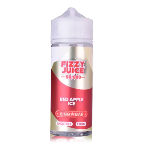 Fizzy Juice King Bar 100ml Shortfill E-Liquids Red Apple Ice On White Background