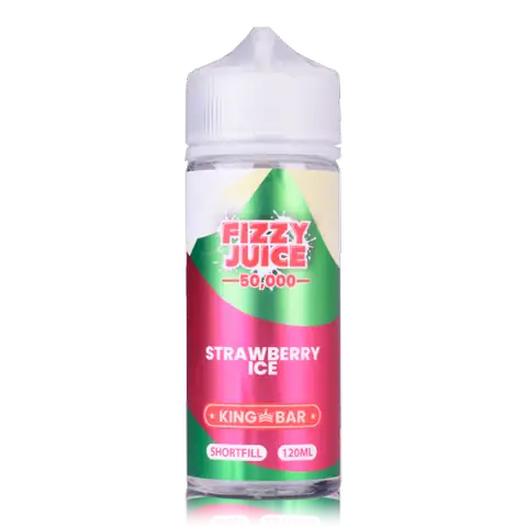 Fizzy Juice King Bar 100ml Shortfill E-Liquids Strawberry Ice On White Background