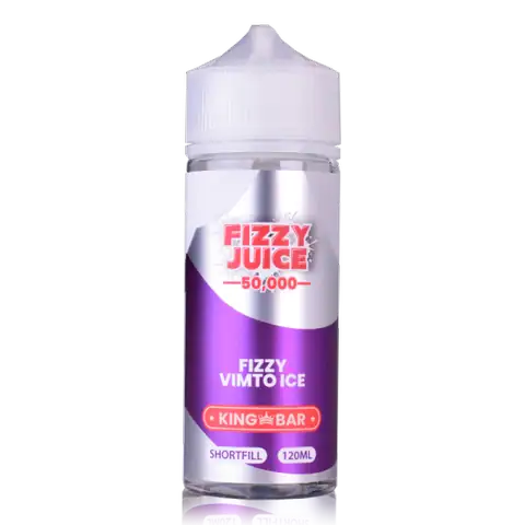 Fizzy Juice King Bar 100ml Shortfill E-Liquids Vimto Ice On White Background