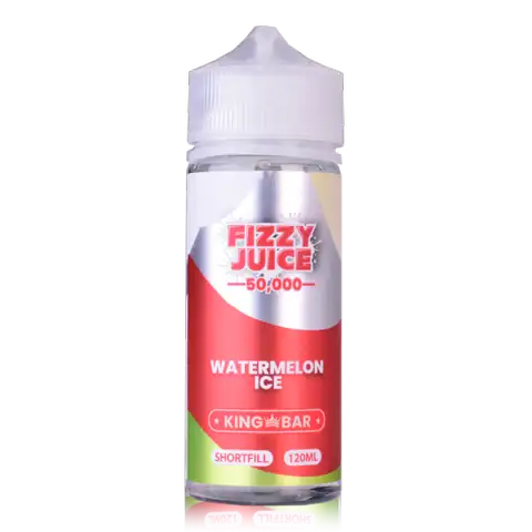 Fizzy Juice King Bar 100ml Shortfill E-Liquids Watermelon Ice On White Background