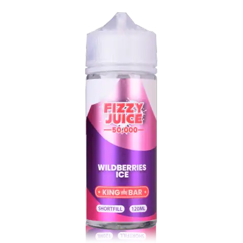 Fizzy Juice King Bar 100ml Shortfill E-Liquids Wild Berries Ice On White Background