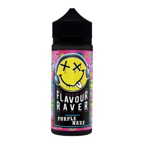 Flavour Raver 100ml Shortfill E-Liquid Purple Haze On White Background