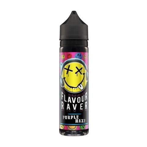 Flavour Raver 50ml Shortfill E-Liquid Purple Haze On White Background