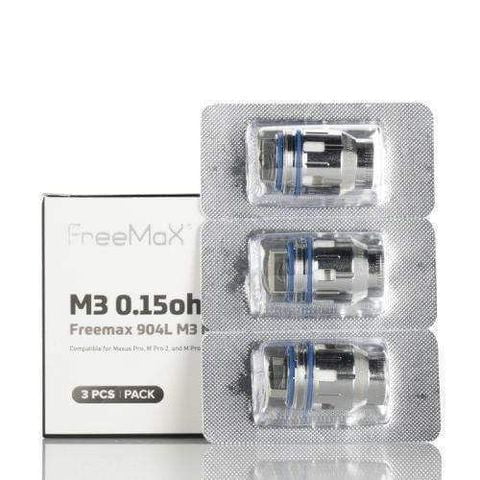 Freemax Mesh Pro Coils M3 904L 0.15ohm On White Background