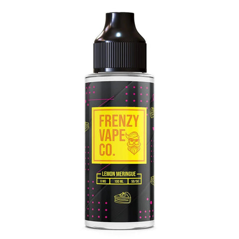 Frenzy Vape Co. 100ml Shortfill E-Liquid Lemon Meringue On White Background