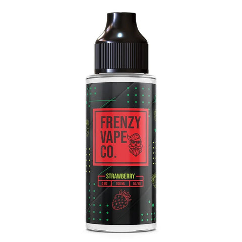Frenzy Vape Co. 100ml Shortfill E-Liquid Strawberry On White Background