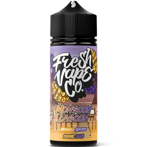 Fresh Vape Co 100ml Shortfill monsoon lagon On clear Background