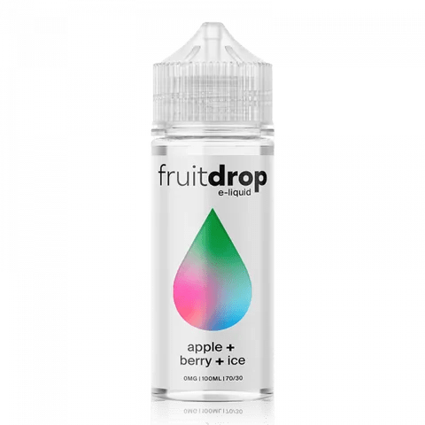 Fruit Drop 100ml Shortfill E-Liquid Apple Berry Ice On White Background