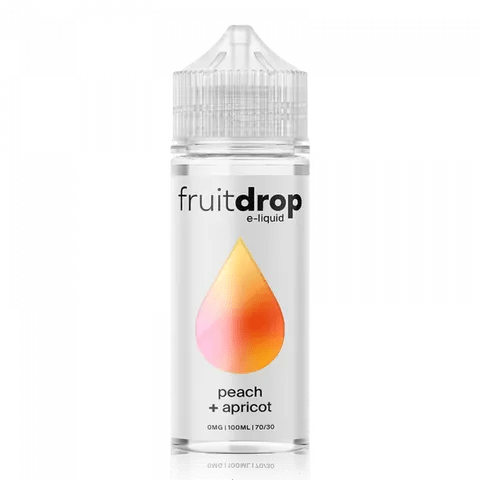 Fruit Drop 100ml Shortfill E-Liquid Peach Apricot On White Background