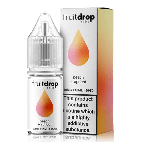 Fruit Drop 10ml Nic Salts 10mg / Peach Apricot On White Background